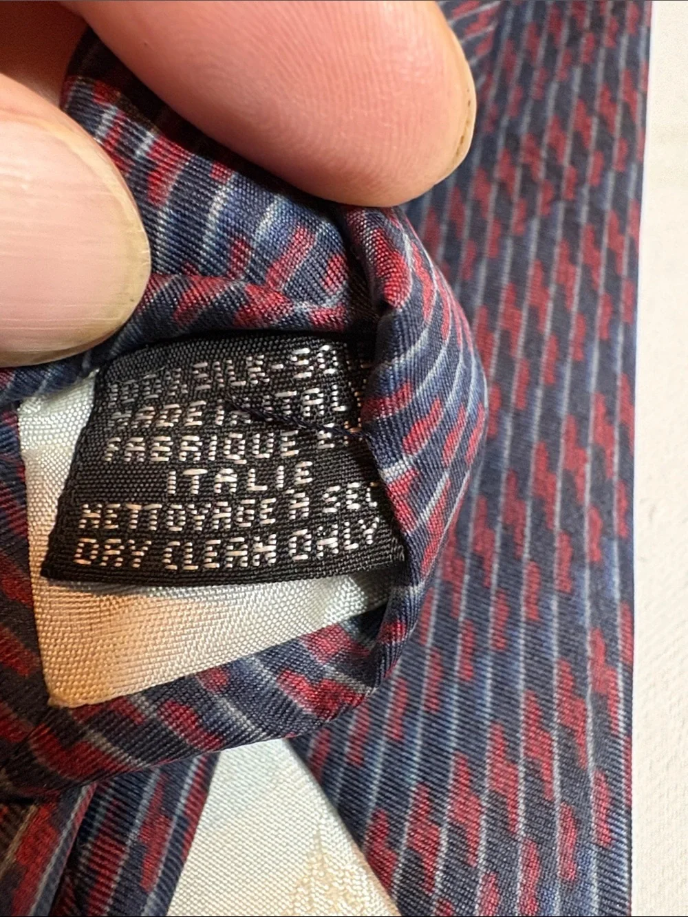 Linea Studio Navy and Red Silk Tie